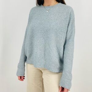 vero moda sky blue ribbed crewneck sweater size s